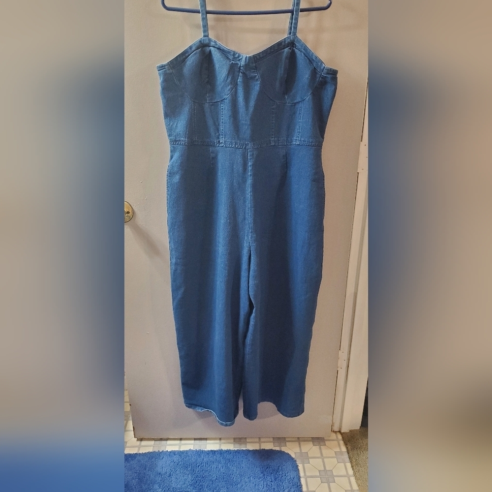 Derek Heart Blue Denim Jumpsuit Spaghetti Strap